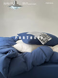 Load image into Gallery viewer, FANTASIA Dream Planet [Passing Moonlight] Blue and white splicing cotton double-layer yarn four-piece set of pure cotton sheets