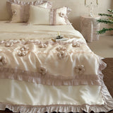 Load image into Gallery viewer, Lanxu Home Textiles French three-dimensional flower summer cool quilt four-piece cool feeling silky smooth sleeping naked air conditioner thin quilt