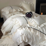 Load image into Gallery viewer, Light luxury French lace 100 pure cotton long-staple cotton four-piece set, high-grade jacquard bedding, bed sheet quilt cover 4