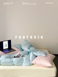 Load image into Gallery viewer, FANTASIA Collection Dream Planet [Fudge Soda] Pink and Blue Class A Cotton Knitted Cotton Four-piece Cotton Sheet