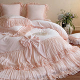 Load image into Gallery viewer, French romantic girl winter baby velvet four-piece set thickened warm bed cover quilt cover princess style premium bedding