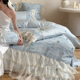 Load image into Gallery viewer, French romantic three-dimensional flower long-staple cotton four-piece set, lace lace quilt cover, pure cotton girl's heart bed sheet, bedding