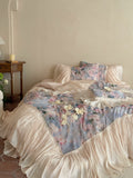 Load image into Gallery viewer, French retro flower pure cotton bed skirt four-piece cotton long-staple cotton quilt cover oil painting style high-end bedding