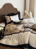 Load image into Gallery viewer, French light luxury retro style cotton four-piece set long-staple cotton digital printing quilt cover pure cotton high-end bedding