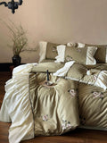 Load image into Gallery viewer, French light luxury cotton 100 long staple cotton four-piece set retro printing quilt cover bed sheet pure cotton satin lace bedding