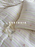 Load image into Gallery viewer, FANTASIA Dream Planet [Girl Window Lattice] Bow Cotton Double Yarn Four-piece Cotton Sheet