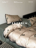 Load image into Gallery viewer, FANTASIA set dream planet [smoke branches and rain leaves] retro new Chinese-style Tencel summer cool four-piece bed sheet