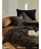 Load image into Gallery viewer, Nordic striped style home textile set retro small jacquard cotton bed four-piece set pure cotton sheets