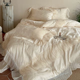 Load image into Gallery viewer, Lanxu Home Textiles French Girl Premium Jacquard Tencel Cotton Four-piece Set Lace Lace Quilt Cover Princess Wind Bedding