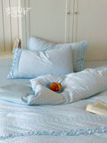 Load image into Gallery viewer, FANTASIA Dream Planet [Salt Lake Dream Boat] Blue Polka Dot Lace Cotton Four-piece Cotton Sheet