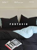 Load image into Gallery viewer, FANTASIA Dream Planet [Far Sea Reply] Blue and black cotton knitted cotton bed four-piece set of pure cotton sheets