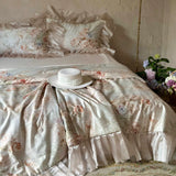 Load image into Gallery viewer, French chiffon lace tencel cotton summer cool quilt four-piece machine washable double summer cool silky smooth air conditioner quilt core