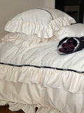 Load image into Gallery viewer, Light luxury French lace 100 pure cotton long-staple cotton four-piece set, high-grade jacquard bedding, bed sheet quilt cover 4