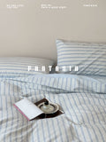 Load image into Gallery viewer, FANTASIA Collection Dream Planet [Blank Letter] Blue Stripe Jacquard Cotton Bed Four-piece Cotton Sheet