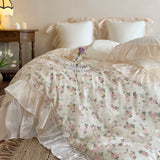 Load image into Gallery viewer, French girl heart romantic rose cotton long-staple cotton four-piece set lace lace quilt cover bed cover girl bedding