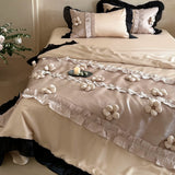 Load image into Gallery viewer, Lanxu Home Textiles French three-dimensional flower summer cool quilt four-piece cool feeling silky smooth sleeping naked air conditioner thin quilt