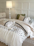 Load image into Gallery viewer, Romantic French rose embroidery cotton long-staple cotton four-piece set cotton lace quilt cover sheets girl bedding