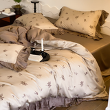 Load image into Gallery viewer, Summer French retro style 80 double-sided Lenzing Tencel four-piece printing quilt cover cool silky bedding