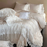 Load image into Gallery viewer, Spring and summer princess wind cool Lenzing Tencel four-piece French retro lace quilt cover Silky slippery sleeping sheets