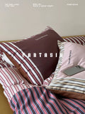 Load image into Gallery viewer, FANTASIA Collection Dream Planet [Shirley and Rum] Stripe Contrasting Color Cotton Embroidery Four-piece Cotton Sheet