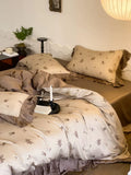 Load image into Gallery viewer, Summer French retro style 80 double-sided Lenzing Tencel four-piece printing quilt cover cool silky bedding