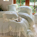 Load image into Gallery viewer, Girl's heart cotton long-staple cotton four-piece set three-dimensional rose French lace quilt cover sheets princess style bedding