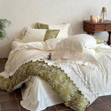 Load image into Gallery viewer, French retro cotton long-staple cotton four-piece set high-end jacquard hollow embroidered lace quilt cover pure cotton bedding