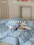 Load image into Gallery viewer, FANTASIA Collection Dream Planet [Sea Color Overture] French Folded Bow Cotton Four-piece Cotton Sheet