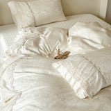 Load image into Gallery viewer, Lanxu Home Textiles French Romantic Satin Jacquard Long Staple Cotton Four-piece Set Lace Lace Quilt Cover Pure Cotton Bed Cover Bedding