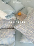 Load image into Gallery viewer, FANTASIA Collection Dream Planet [Berlin Blue Poetry] Blue Splicing Cotton Double Yarn Four-piece Cotton Sheet