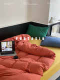 Load image into Gallery viewer, FANTASIA Collection Dream Planet [Sunrise Tequila] American Contrasting Color Knitted Cotton Four-piece Cotton Sheet