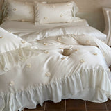 Load image into Gallery viewer, Lanxu Home Textiles French Girl Heart Tencel Four-piece Set Three-dimensional Flower Cool Silky Quilt Cover Summer Naked Bedding