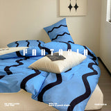 Load image into Gallery viewer, FANTASIA Dream Planet [Sleeping West Coast] Contrasting Colors Autumn and Winter Cotton Grind Four-piece Cotton Sheet
