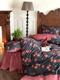 Load image into Gallery viewer, French light luxury retro style tencel cotton bed skirt four-piece high-end romantic rose print quilt cover bedding