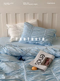 Load image into Gallery viewer, FANTASIA Collection Dream Planet [Sea Color Overture] French Folded Bow Cotton Four-piece Cotton Sheet