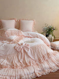 Load image into Gallery viewer, French romantic girl winter baby velvet four-piece set thickened warm bed cover quilt cover princess style premium bedding