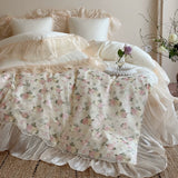 Load image into Gallery viewer, French girl heart romantic rose cotton long-staple cotton four-piece set lace lace quilt cover bed cover girl bedding