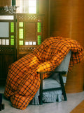 Load image into Gallery viewer, FANTASIA Dream Planet [Orange Blossom Lounge] Orange Plaid Medieval Cotton Four-piece Cotton Sheet