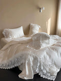 Load image into Gallery viewer, Spring and summer princess wind cool Lenzing Tencel four-piece French retro lace quilt cover Silky slippery sleeping sheets