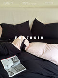 Load image into Gallery viewer, FANTASIA Collection Dream Planet [Desolate Love Poem] Pink Black Cotton Knitted Cotton Bed Four-piece Cotton Sheet
