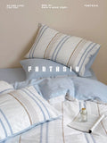 Load image into Gallery viewer, FANTASIA Collection Dream Planet [Carbonated Love Letter] Cotton three-dimensional blue striped bed four-piece set of pure cotton sheets