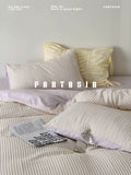 Load image into Gallery viewer, FANTASIA Collection Dream Planet [Washing Sun Like Pansy] Three-dimensional Jacquard Striped Cotton Four-piece Cotton Sheet