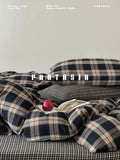 Load image into Gallery viewer, FANTASIA set dream planet universal in all seasons, American apartment retro plaid cotton double-layer yarn four-piece cotton bed sheet