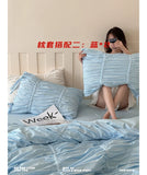 Load image into Gallery viewer, FANTASIA Collection Dream Planet [Sea Color Overture] French Folded Bow Cotton Four-piece Cotton Sheet