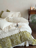 Load image into Gallery viewer, French retro cotton long-staple cotton four-piece set high-end jacquard hollow embroidered lace quilt cover pure cotton bedding