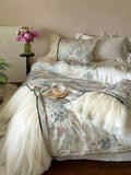 Load image into Gallery viewer, French romantic tencel cotton bed four-piece set new Chinese embroidered lace quilt cover sleeping naked princess style sheets