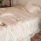 Load image into Gallery viewer, French girl romantic Tencel Xia Liang quilt four-piece princess style bow lace air conditioner thin quilt bed cover