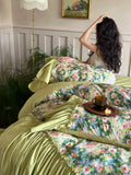 Load image into Gallery viewer, French retro cotton washed cotton bed four-piece set pure cotton princess wind lotus leaf lace quilt cover high-end bed sheet