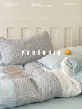 Load image into Gallery viewer, FANTASIA Collection Dream Planet [Berlin Blue Poetry] Blue Splicing Cotton Double Yarn Four-piece Cotton Sheet