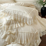 Load image into Gallery viewer, Lanxu Home Textiles French Girl Heart Bed Skirt Four-piece Set Lace Lace Bow Quilt Cover Cotton Sheet Bedding